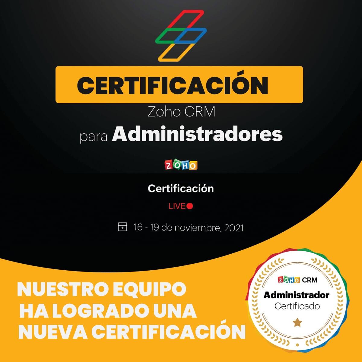 CERTIFICACIÓN DE ZOHO CRM